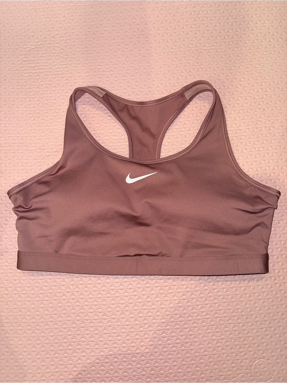 Nike Mauve Racerback Sports Bra with White Swoosh